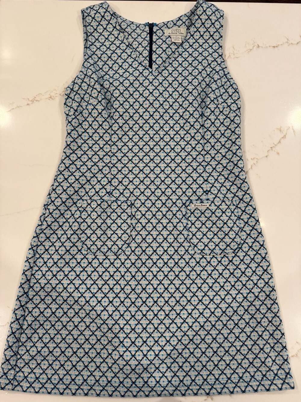 Vintage GUESS An American Tradition Sleeveless Mini Shift Dress with Pockets